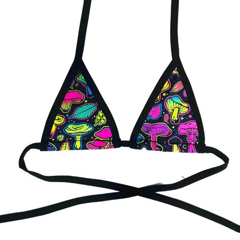 ELECTRIC MUSHROOM Bikini Top Women S Festival Top Rave Top Etsy
