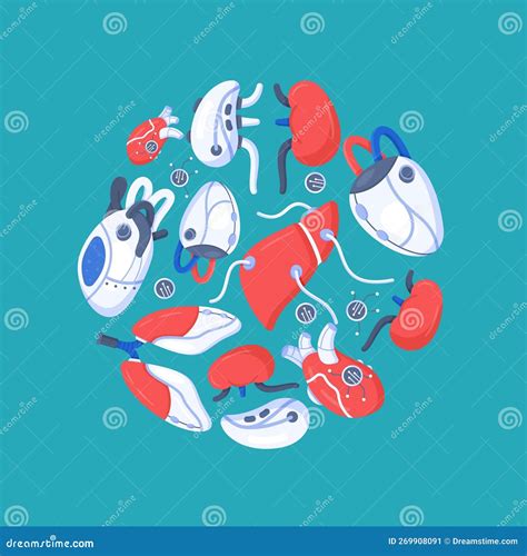 Vector Illustration of Artificial Organs Concept. Stock Vector - Illustration of expensive