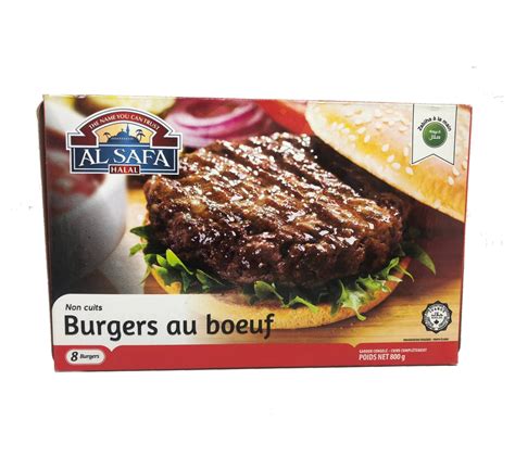 Burgers Au Boeuf Surgelé 800g Al Safa Halal Makiti Exotique