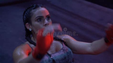 Brunette Strong Fitness Woman At The Gym Stock Footage Video Of Determination Girl 78115254