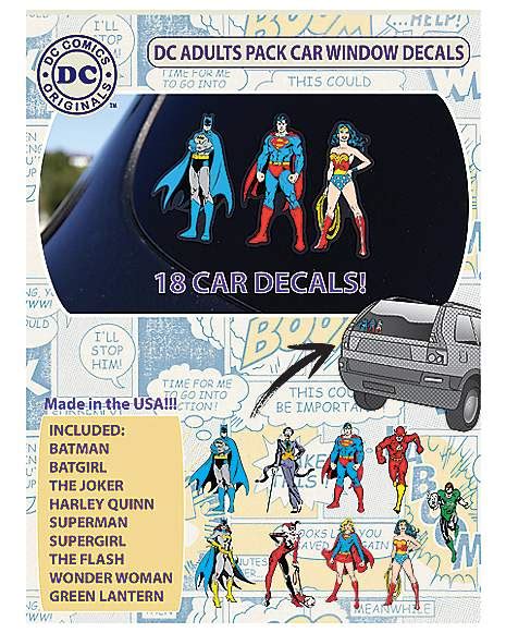 DC Comics Decals 18 Pack - DC Comics - Spirithalloween.com