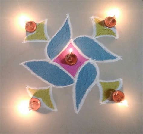 Dots Rangoli! A very easy Dots Rangoli, with 5-5 dots and bright ...