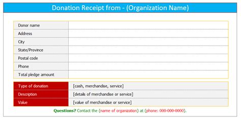 donation receipt template  word dotxes