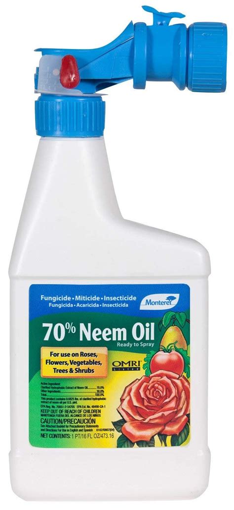 Monterey 70 Neem Oil Fungicide Insecticide Miticide Rts Organic 16oz