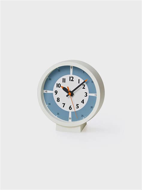 Lemnos Fun Pun Clock For Table Light Blue Eternal Journey