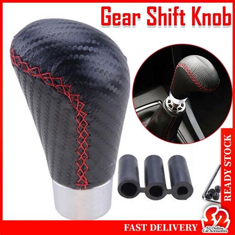 Universal Momo Gear Shift Knob Pu Leather Manual Shifter Stick Lever