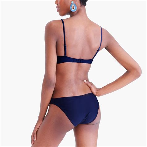 J Crew Cotton French Bikini Top In Navy Blue Lyst