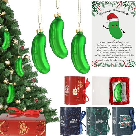 Amazon Shappy Set Christmas Pickle Ornaments Tradition Glass