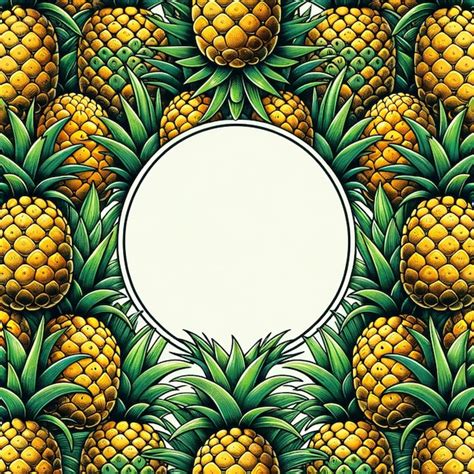 Premium Photo Tropical Pineapple Frame Design