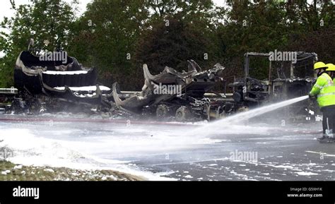 Fuel tanker explosion Stock Photo - Alamy