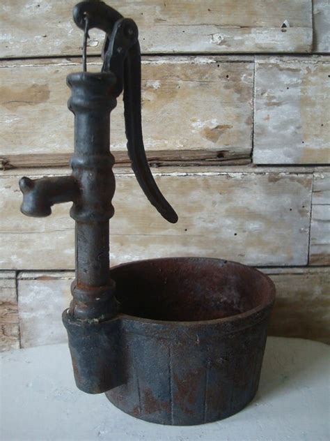 Primitive Vintage Well Water Metal Pump Planter