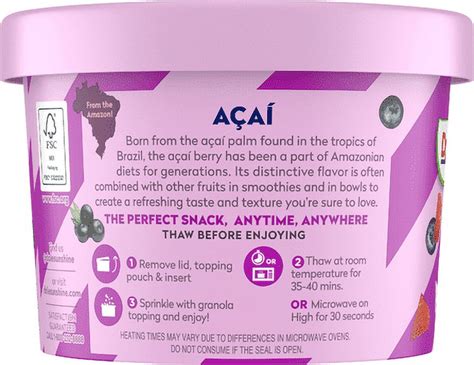 Dole Acai Original Frozen Smoothie Bowl 6 Oz