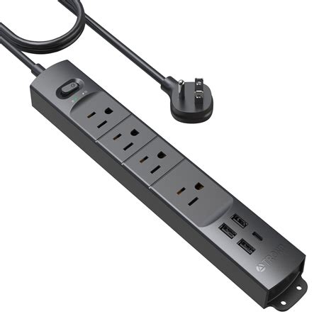 Buy TROND Surge Protector Power Strip With USB Ultra Thin Flat Plug