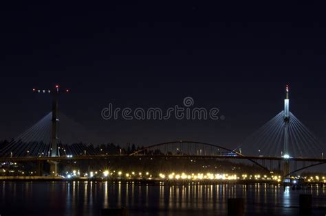 Port Mann bridge in summer stock image. Image of house - 14353593