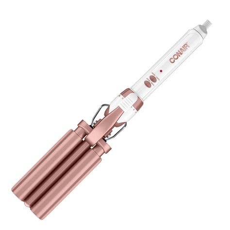 Conair Double Ceramic TRIPLE BARREL WAVER STYLER White Rose Gold HAIR