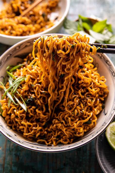 20 Minute Red Curry Basil Garlic Oil Noodles Half Baked Harvest