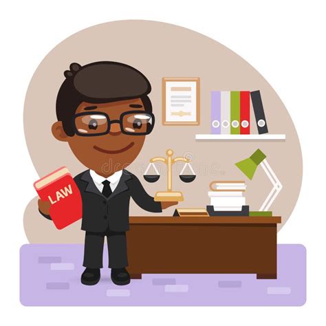 Cartoon Judge With The Law Stock Vector Illustration Of Court 184959472