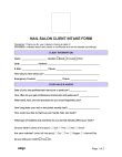 Free Nail Salon Client Intake Form PDF Word