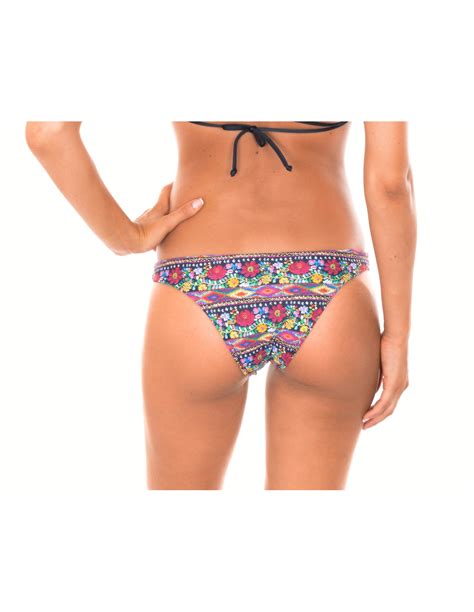 Floral Fixed Brazilian Bikini Bottom Calcinha Folk Strappy Brand Rio