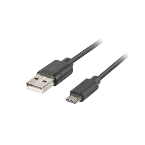 Câble Micro USB Lanberg CA USBM 20CU 0010 BK Noir 1 m Leroy Merlin