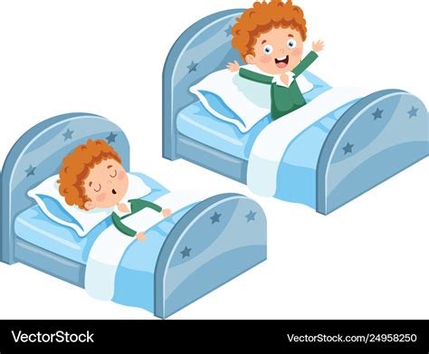 Kid Sleeping And Waking Up Royalty Free Vector Image