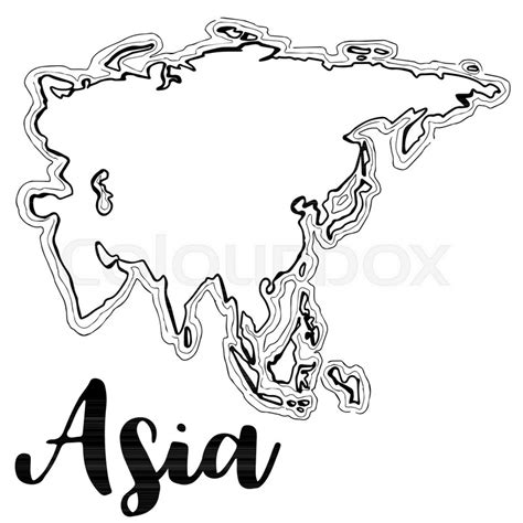 Asia Map Sketch at PaintingValley.com | Explore collection of Asia Map ...