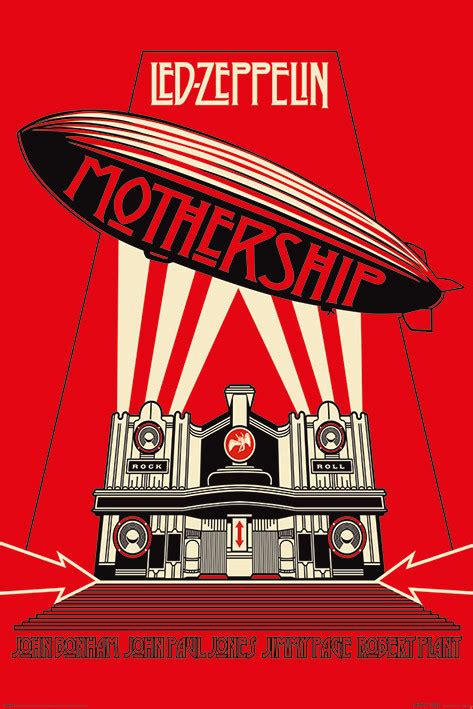 Led Zeppelin Mothership Red Póster Lámina Compra En Posters Es