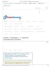 CCNA 1 V7 Modules 4 7 Ethernet Concepts Exam Answers Pdf 18 12 2021