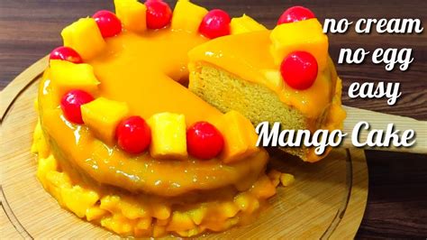 Mango Cake In Lock Downno Creamno Eggno Oven Mango Glaze Cakeeasy