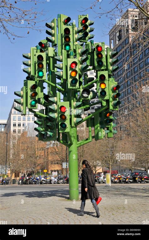 The Traffic Light Tree Sculpture By French Sculptor Pierre Vivant