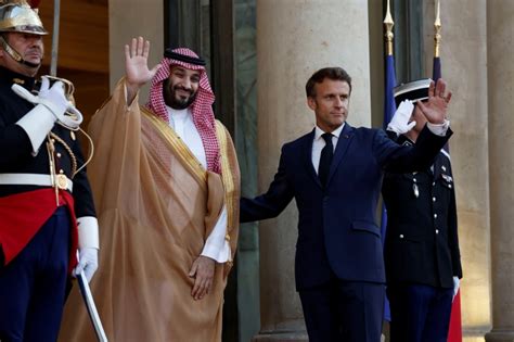 French President Macron Meets Saudi Crown Prince Mbs In Paris To Talk