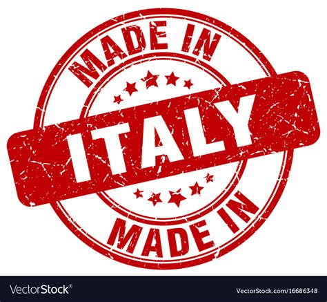 Made In Italy Red Grunge Round Stamp Royalty Free Vector