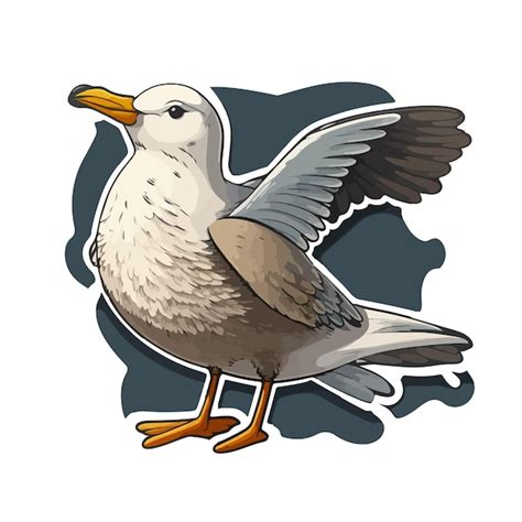 Premium Vector Cute Seagull Cartoon Style