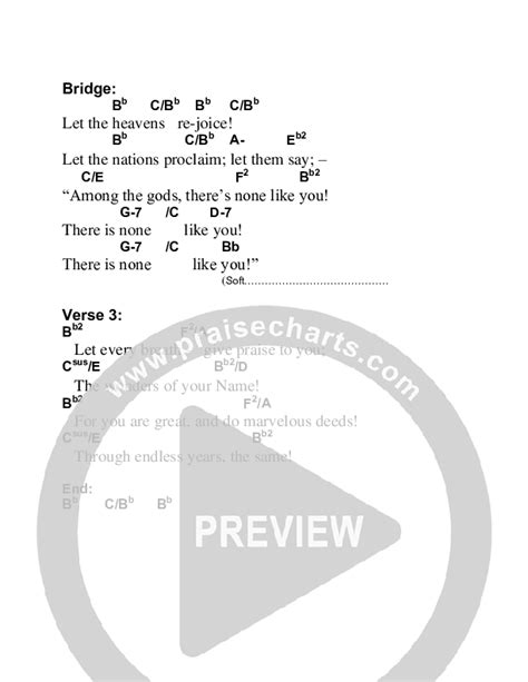 There's None Like You Chords PDF () - PraiseCharts