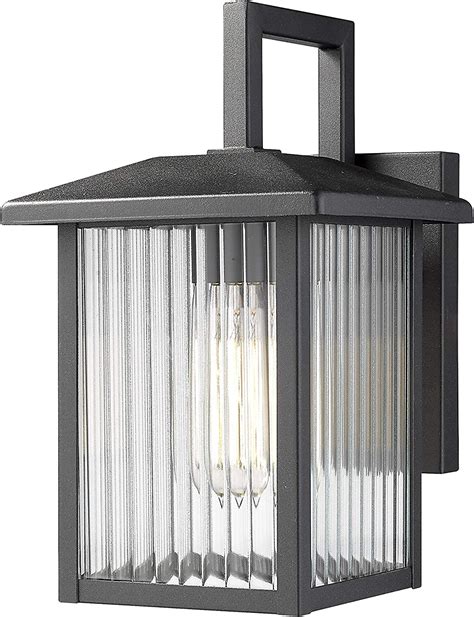 Emliviar Outdoor Wall Sconce 1 Light Exterior Wall Light Lamp Black