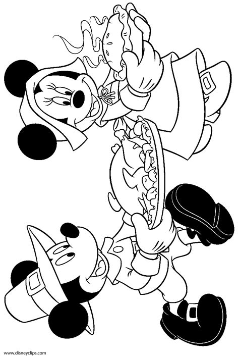 Disney Coloring Page Mickey Mouse And Minnie Mouse Thanksgiving