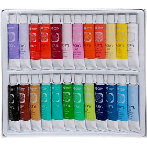 Happy Color Farby Akrylowe Zestaw 24 Kol X 12ml