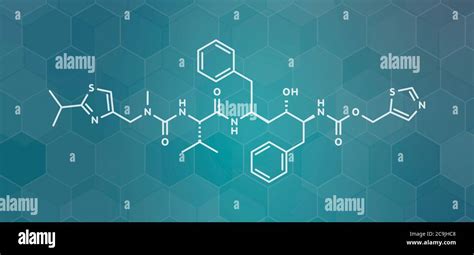 Ritonavir Hiv Drug Protease Inhibitor Class Molecule White Skeletal