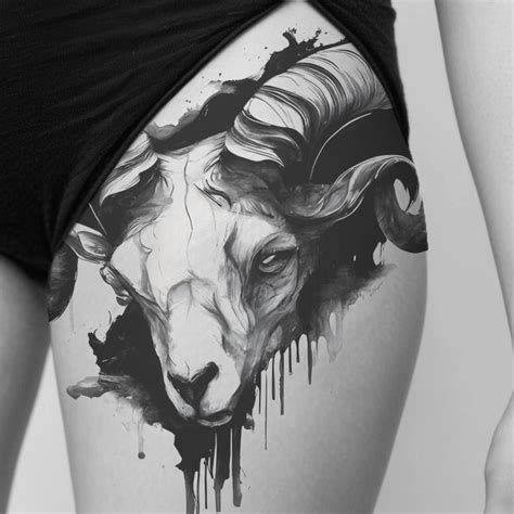 Goat Tattoo Design Download High Resolution Digital Art PNG Transparent ...