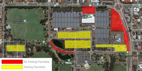 Map of parking for netball at Kingsway.