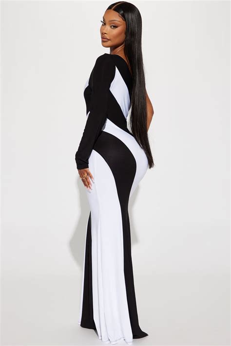 Maurine Maxi Dress Black White Fashion Nova Dresses Fashion Nova