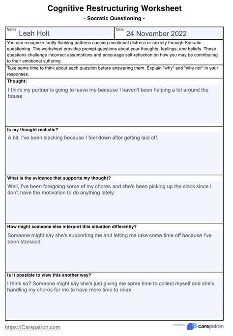 Helping Children reframe negative thoughts - activity worksheet ...