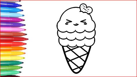 Eiscreme Ausmalbilder Eis Kawaii Malen F R Kinder Kawaii Zeichnen