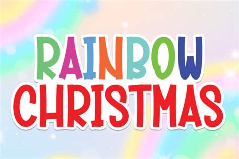 Rainbow Christmas Font By Creativewhitee Creative Fabrica