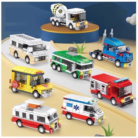 Jual Brick City Series Kendaraan Umum Ambulance Cement Mixer Truck