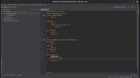 Inheritance In C Clion Ide Youtube