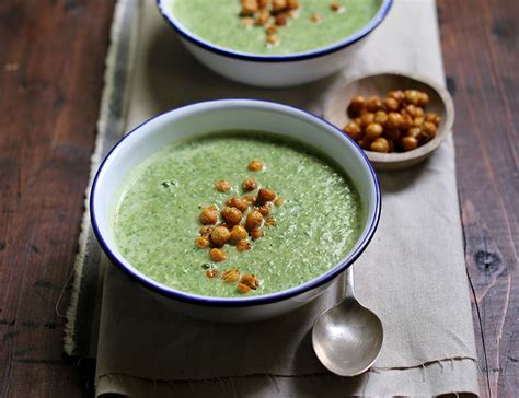 Kale Tahini And Crispy Chickpea Soup Recipe Abel And Cole