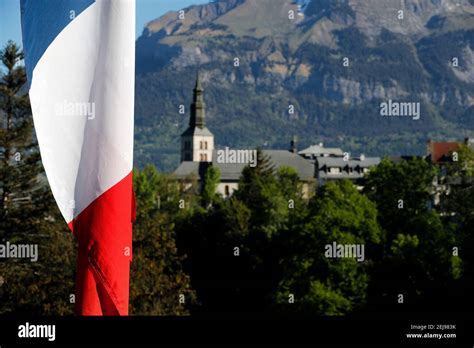 Catholic church and french flag Stock Photo - Alamy