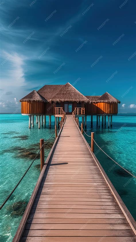 Premium AI Image | Water villa over water in maldives