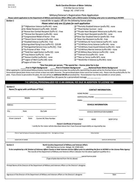 2019 2025 Form Nc Mvr 33a Fill Online Printable Fillable Blank